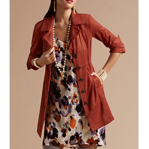 SOLD-Cabi Velvet Watercolor High-Low Slip Dress - Picture 5 of 13